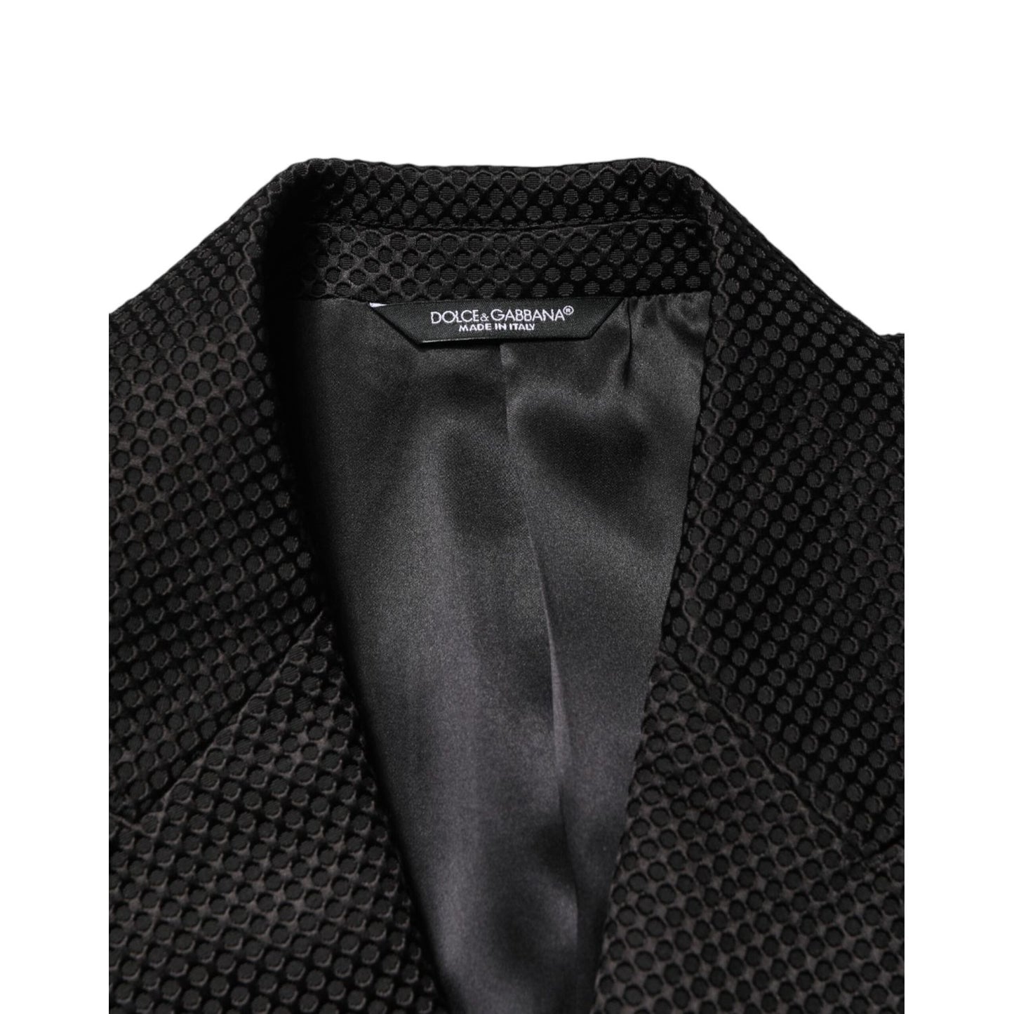 Dolce & Gabbana Black Cotton Double Breasted 2 Button Blazer