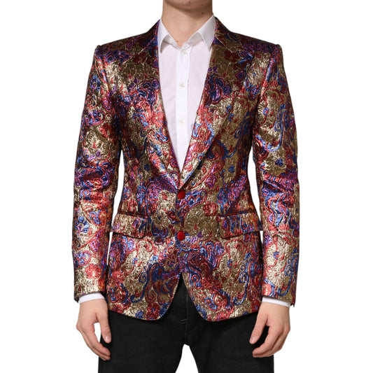 Dolce & Gabbana Multicolor Jacquard Single Breasted Blazer
