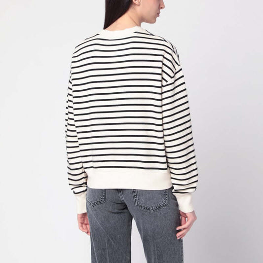 ANINE BING Ivory/black striped Dean sweatshirt A-08-11436CO/R_ANINE-MTL69_323