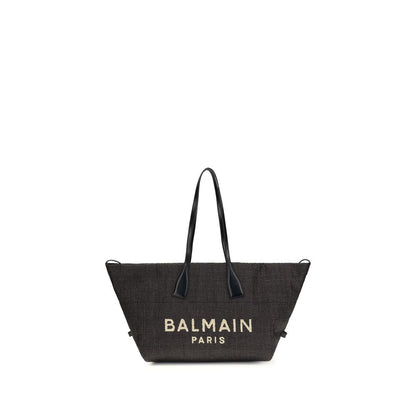 Balmain Black Raffia Shoulder Bag