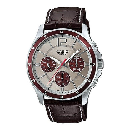 CASIO COLLECTION Mod. MULTIFUNCTION CALENDAR, LEATHER - TWO TONES