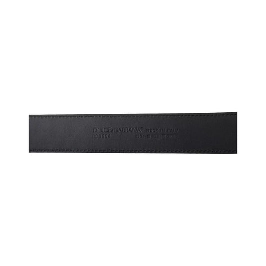 Dolce & Gabbana Black Exotic Leather Gold Metal Buckle Belt BEL64642-95