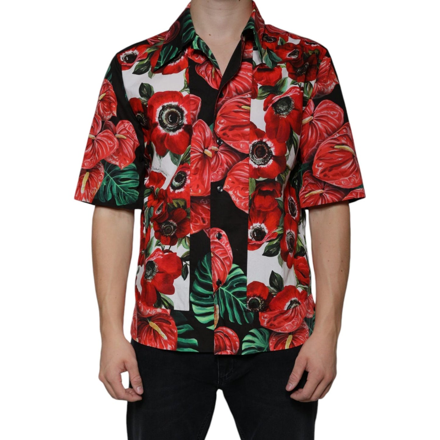 Dolce & Gabbana Multicolor Anemone Button Down Casual Shirt TSH86680-39