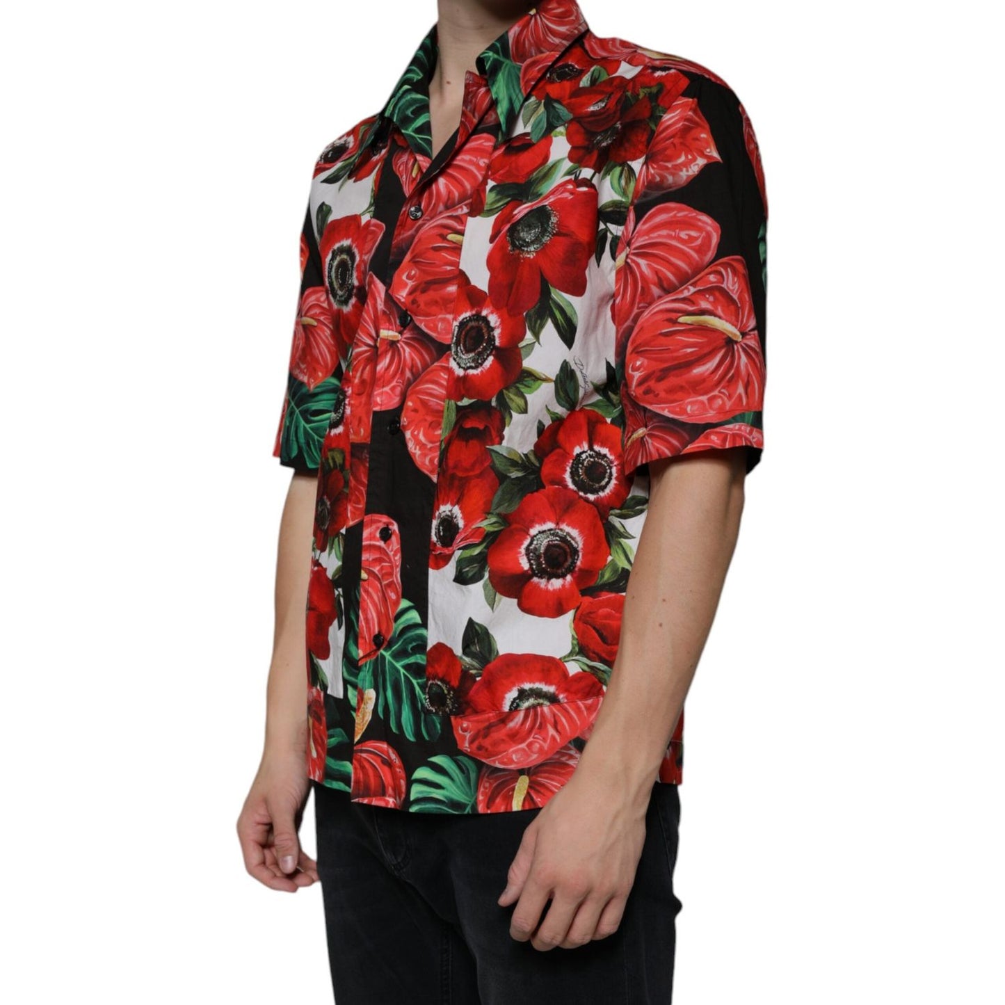 Dolce & Gabbana Multicolor Anemone Button Down Casual Shirt TSH86680-39