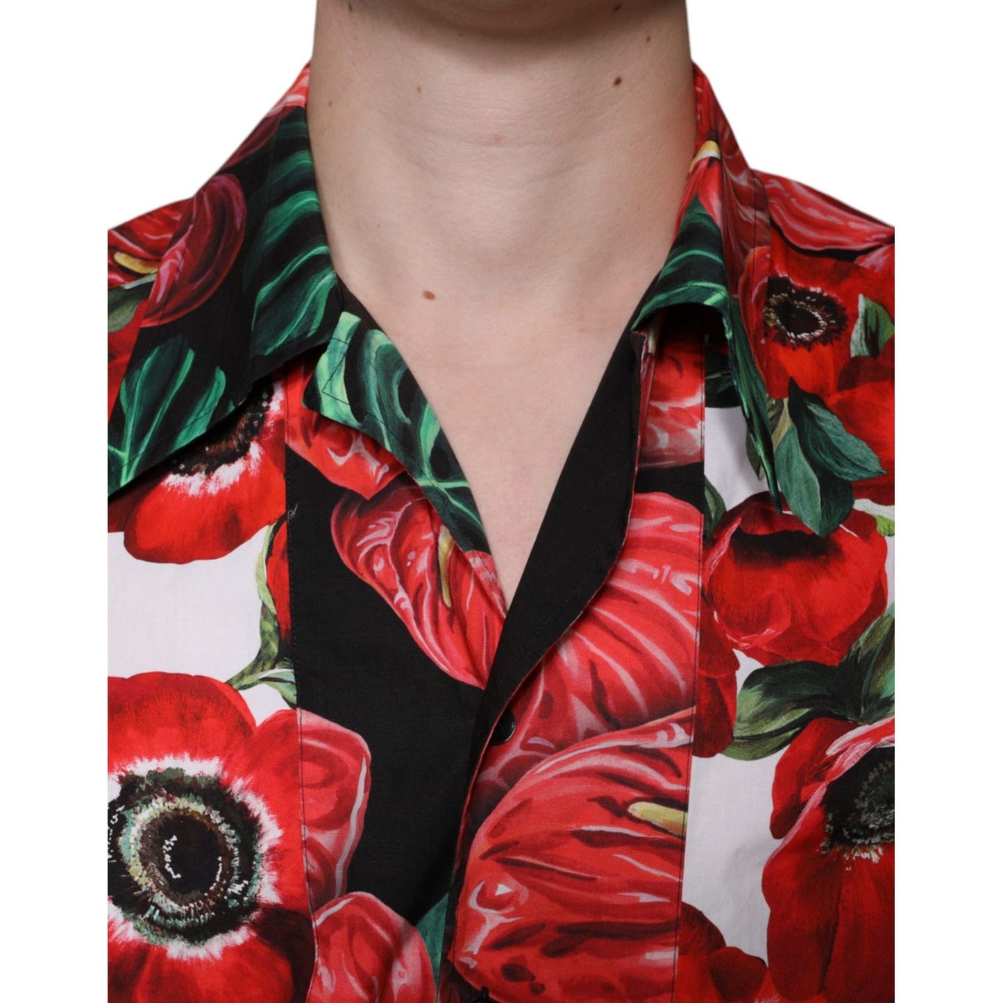 Dolce & Gabbana Multicolor Anemone Button Down Casual Shirt TSH86680-39