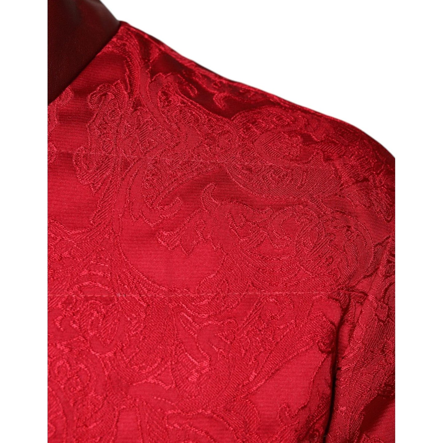 Dolce & Gabbana Red Quilted Bomber Gold Crown Logo Jacket TSH7883-52