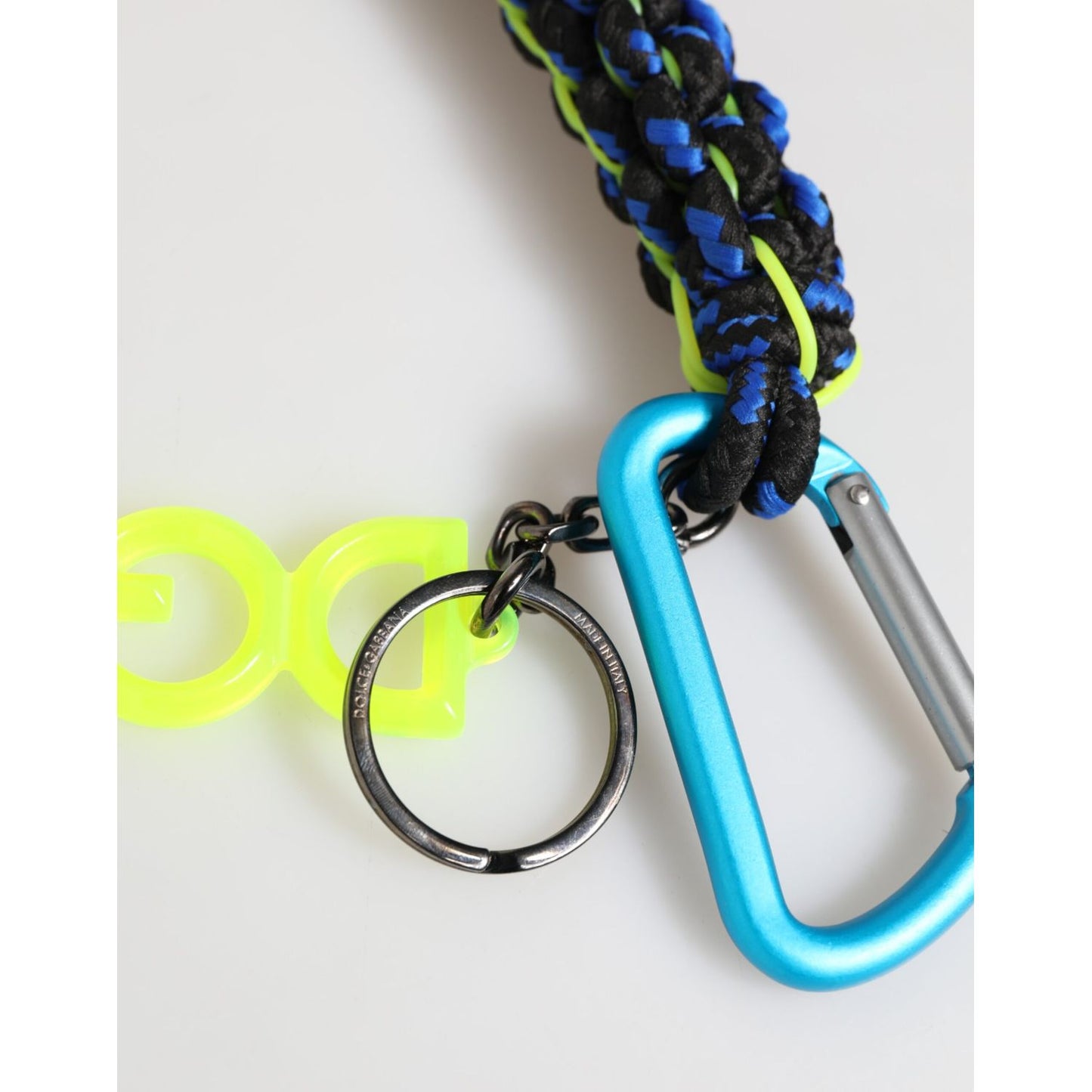 Dolce & Gabbana Multicolor Polyester Tape String DG Logo Keychain Keyring