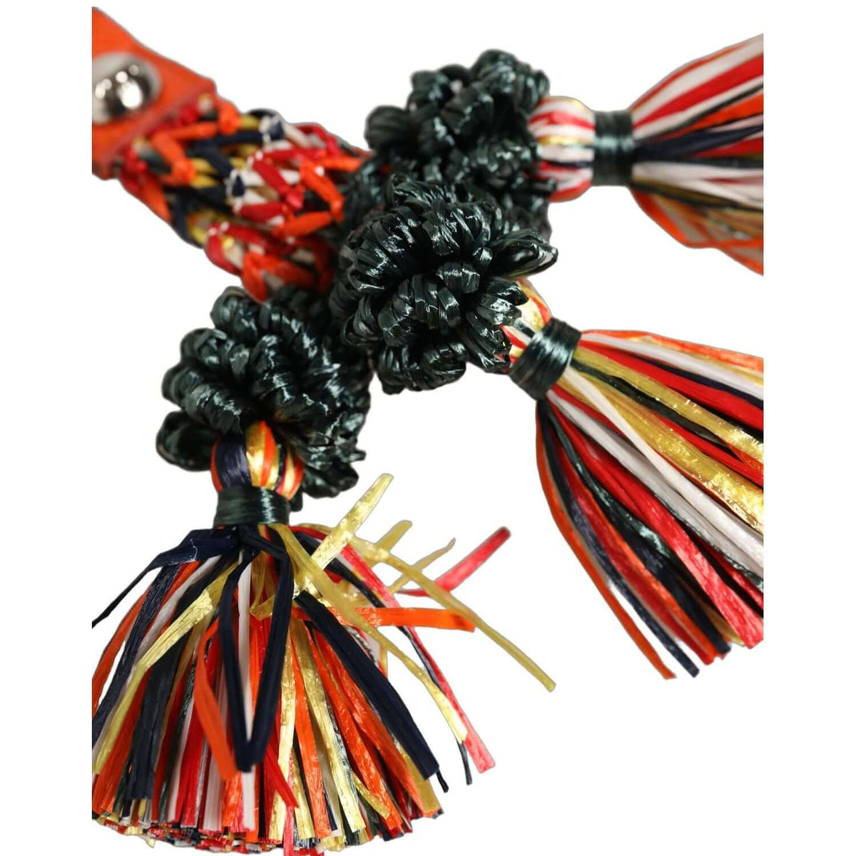 Dolce & Gabbana Multicolor Raffia Leather Clasp Finder Chain Keyring
