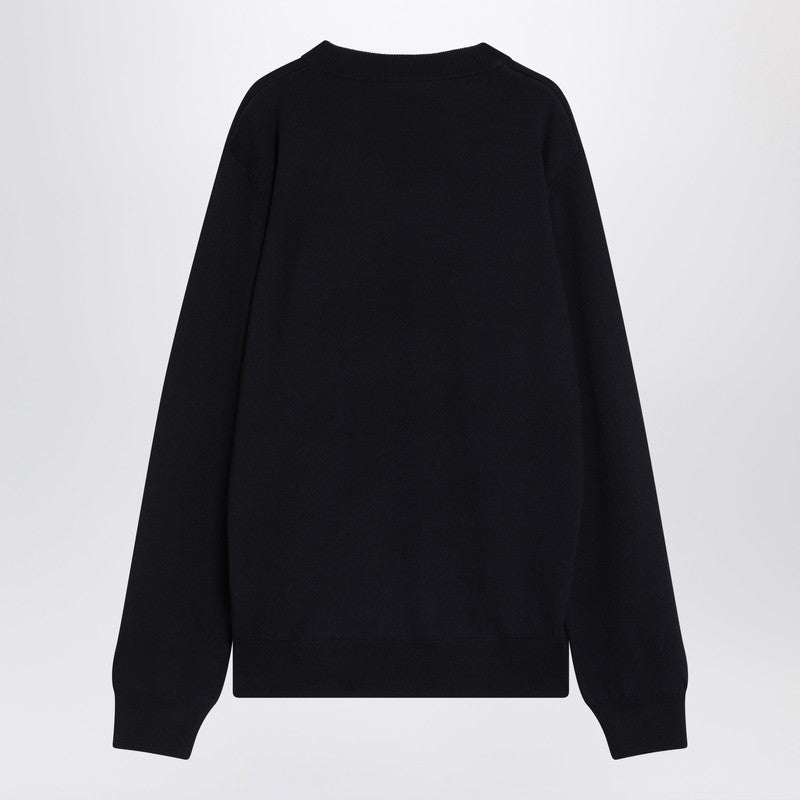 Balmain Blue wool sweater with logo FH1KD000KI84/R_BALMA-SAJ_323