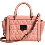Michael Kors Peach Quilted Leather Logo Crossbody VIVIANNE Messenger Bag Michael Kors Dark Salmon