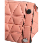 Michael Kors Peach Quilted Leather Logo Crossbody VIVIANNE Messenger Bag Michael Kors Dark Salmon