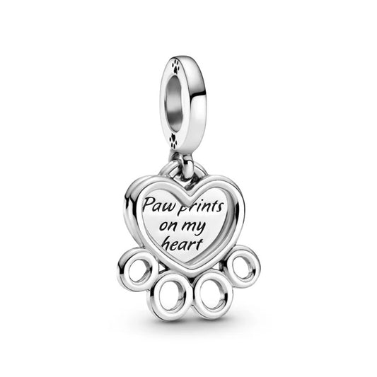 PANDORA Mod. HEART AND PAW PENDANT CHARM