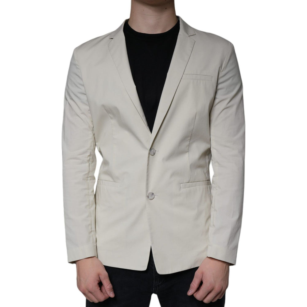 Paolo Pecora Milano Beige Single Breasted Dress Formal Coat Blazer Paolo Pecora Milano Dark Gray