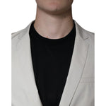 Paolo Pecora Milano Beige Single Breasted Dress Formal Coat Blazer Paolo Pecora Milano Dark Gray
