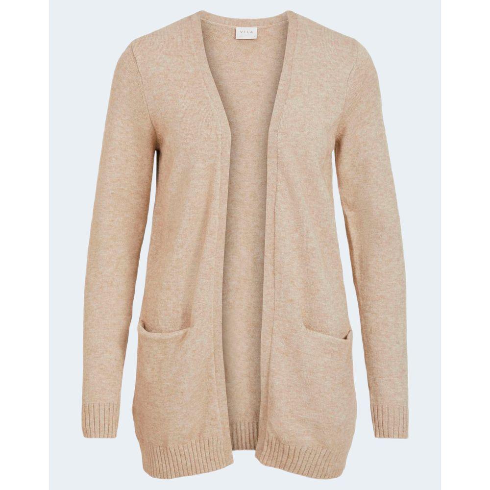 Vila Clothes Beige Viscose Cardigan VI-2492000127-IT38|XS